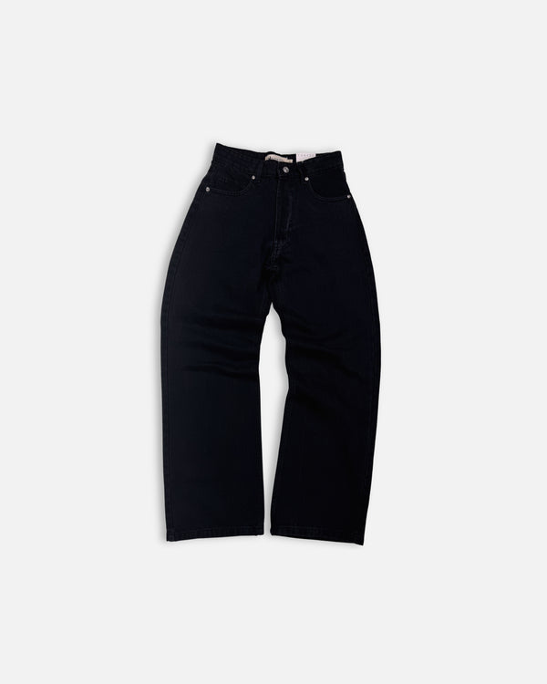 Wide Leg Black Hole Jeans - Women