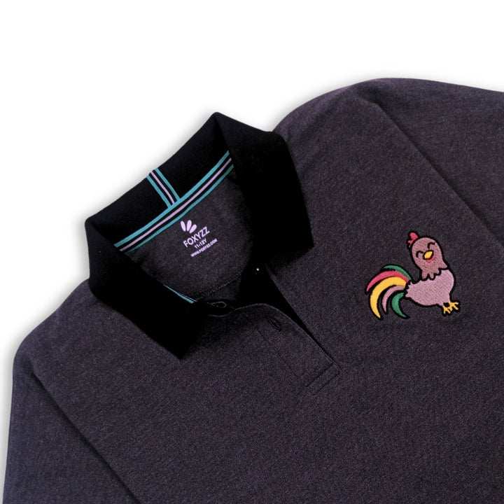 FGP - 00053 - Cocky Charcoal Flexy Polo - Girls - Foxyzz Apparel