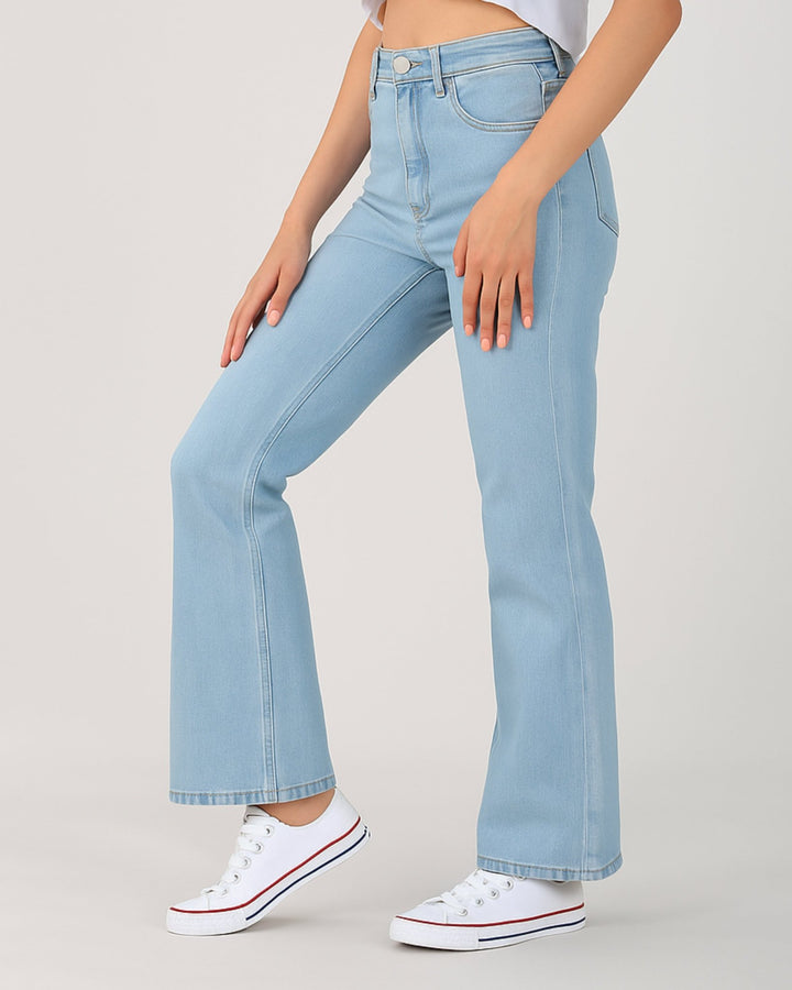 Flare Leg Ice Blue Jeans - Women - Foxyzz Apparel