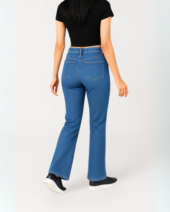 Flare Leg Light Blue Jeans - Women - Foxyzz Apparel