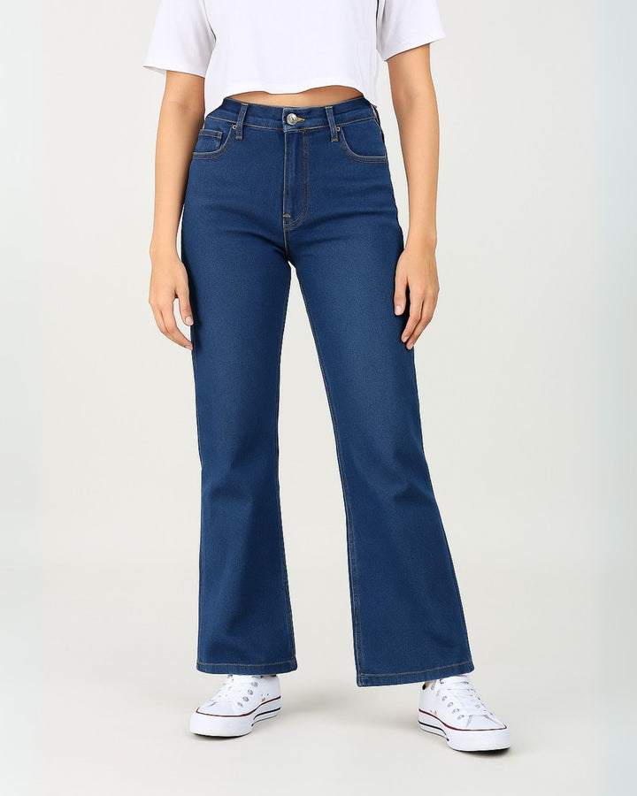 Flare Leg Retro Blue Jeans - Women - Foxyzz Apparel