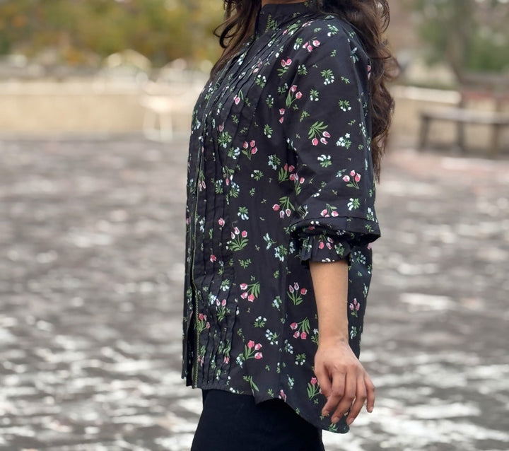 FLT - 0086 - Blackberry Blossom Top - Foxyzz Apparel