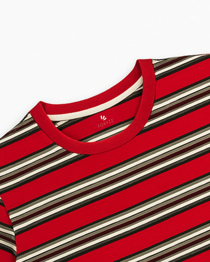 FRT - 00042 - Red & Black Stripe - Juniors - Foxyzz Apparel