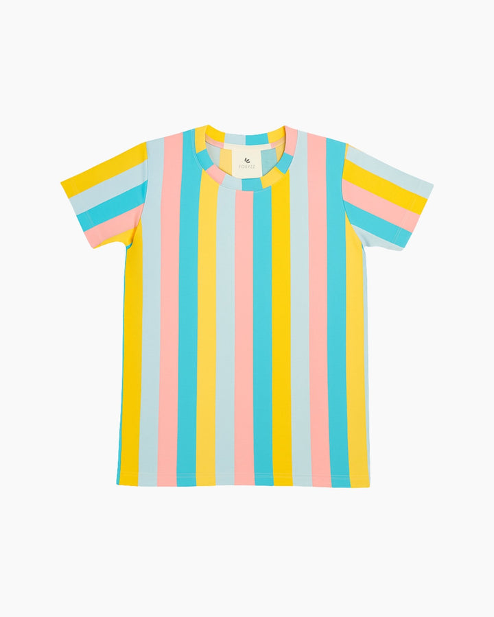 FRT - 00043 - Rainbow Striped Tee - Juniors - Foxyzz Apparel