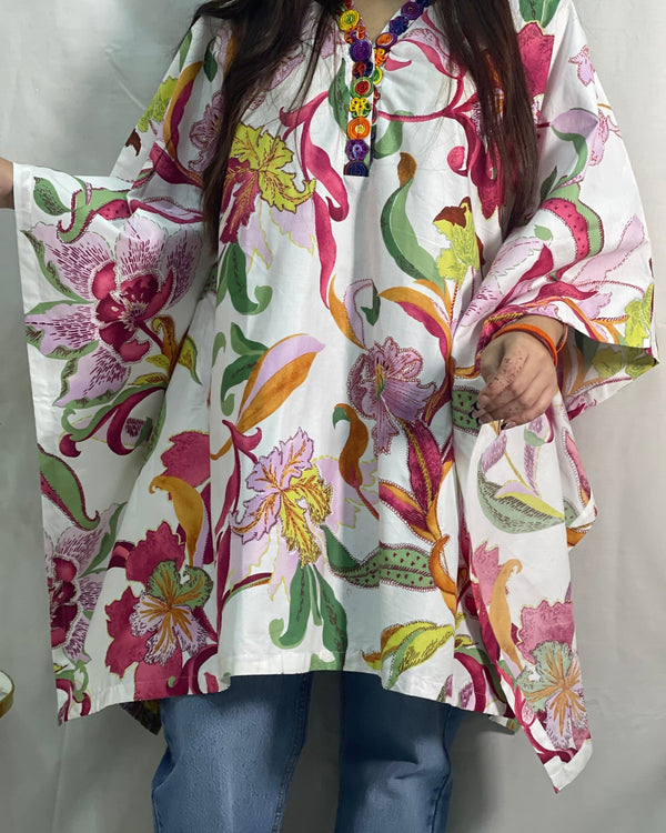 FWCT - 00120 - Bloom Veil Kaftan Top - Foxyzz Apparel