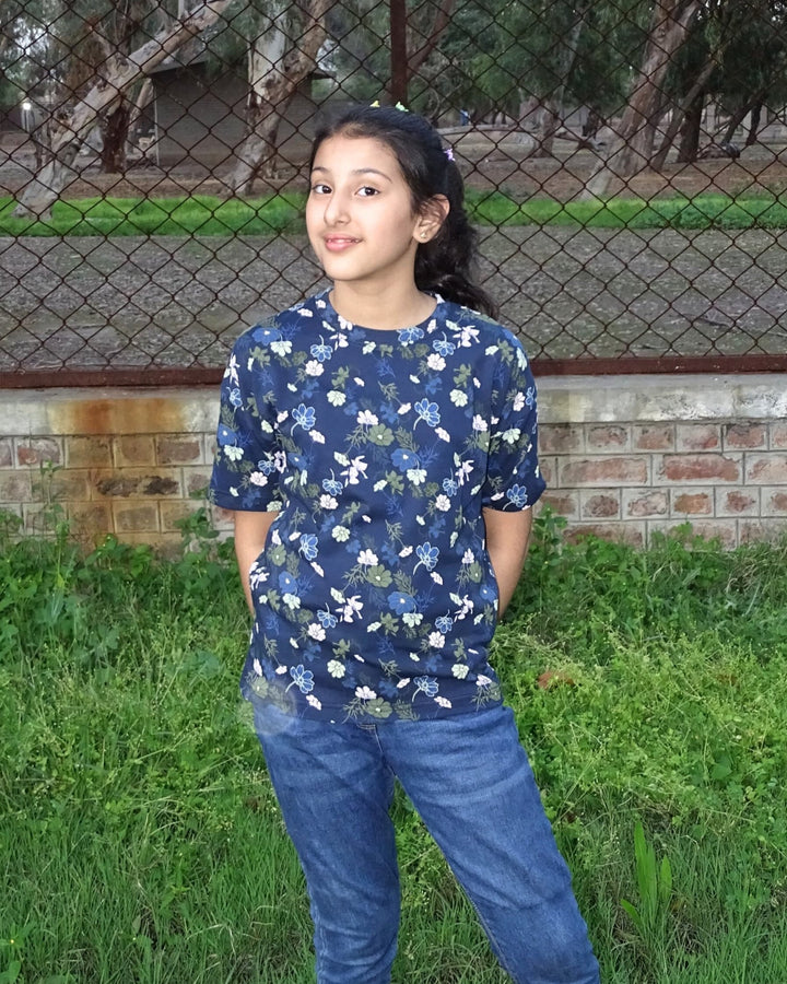 PDST - 00018 - Midnight Bloom Tee (Juniors) - Foxyzz Apparel