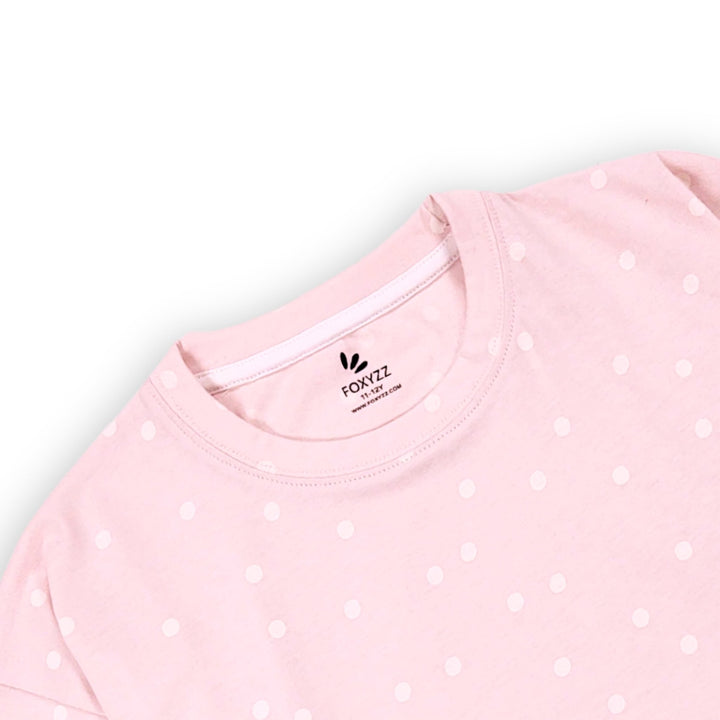 PDST - 00023 - LT - Pink Dot Tee (Juniors) - Foxyzz Apparel