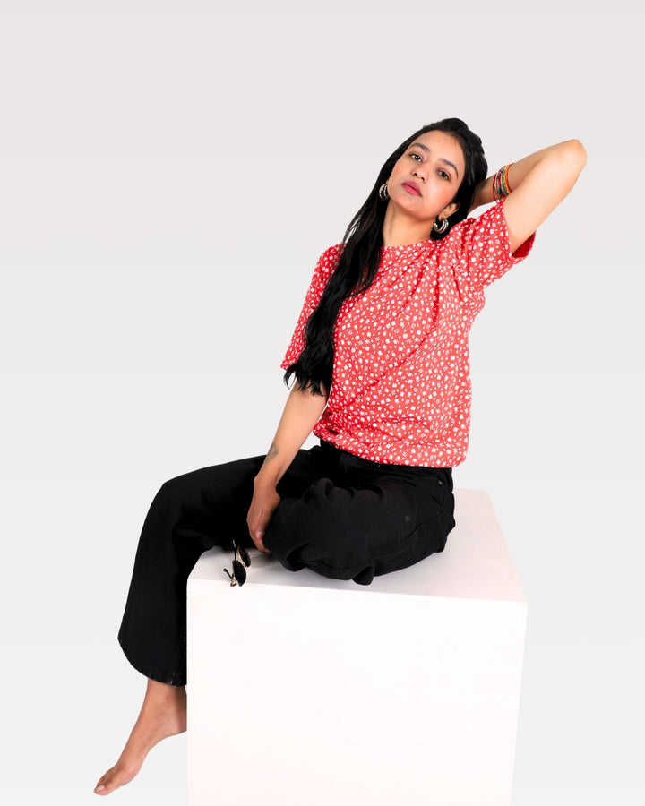 PFL - 0005 - Red Flower Flexy (Women) - Foxyzz Apparel