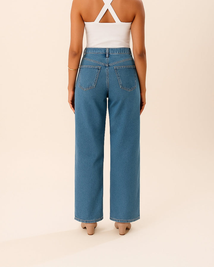 Wide Leg Light Mood Jeans - Women - Foxyzz Apparel