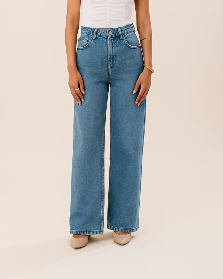 Wide Leg Light Mood Jeans - Women - Foxyzz Apparel